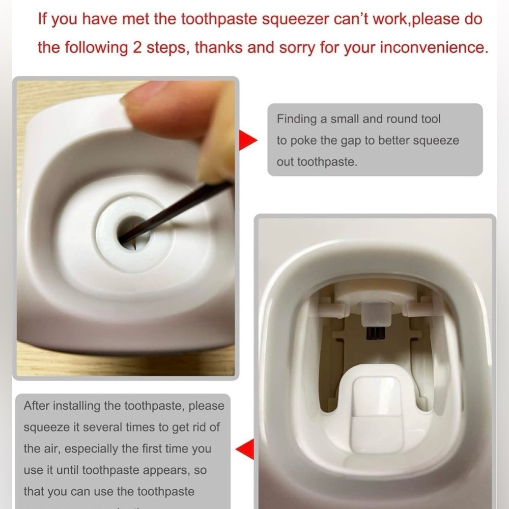 MOPMS Wall Mounted Automatic Toothpaste Dispenser White Silver - Picture 4 of 10